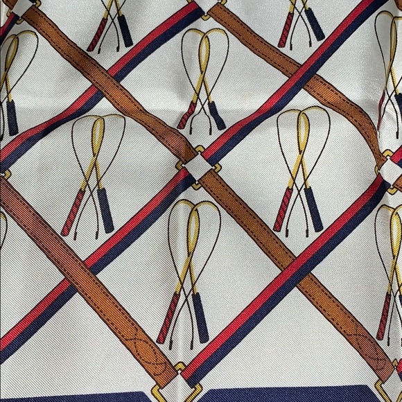 GUCCI LACROSSE SILK SCARF - VINTAGE - Picture 5 of 8